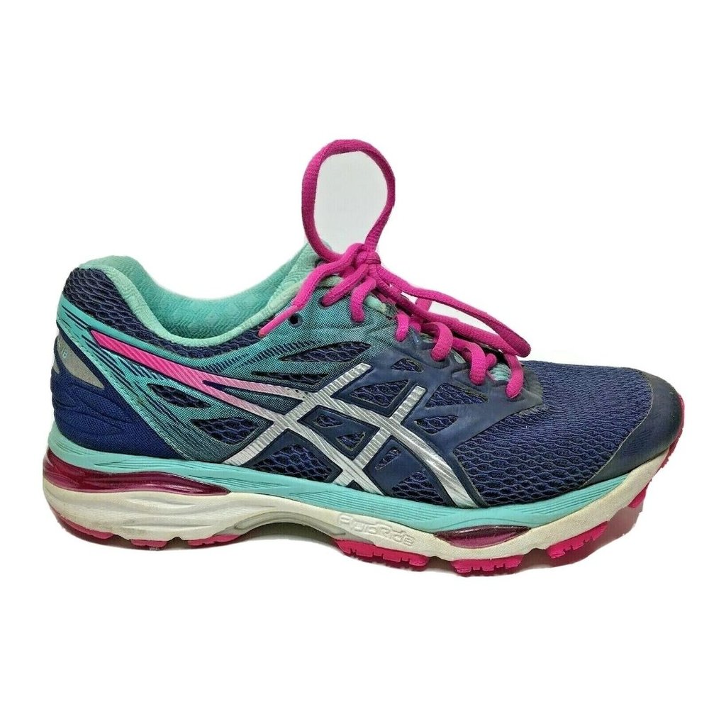 Asics Running Shoes Gel-Cumulus 18 T6C8N Womens sz 8 / EU 39.5 Blue Pink